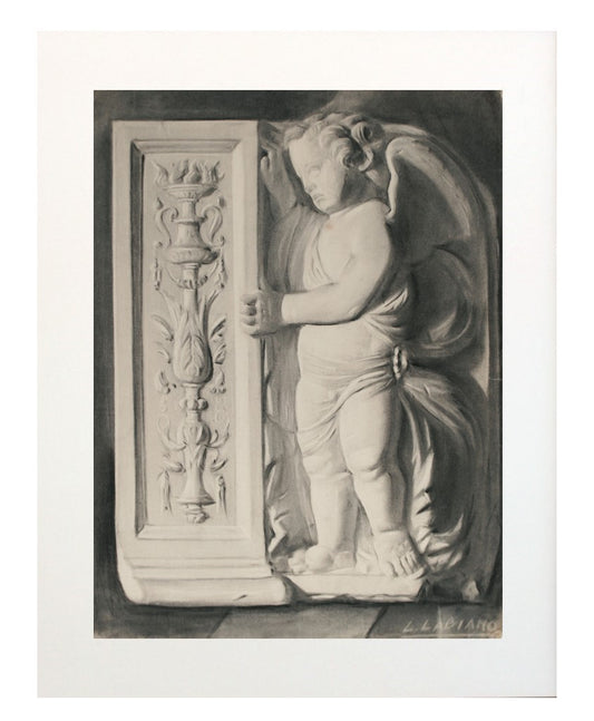 Metopa con ángel, dibujo de Luis Labiano