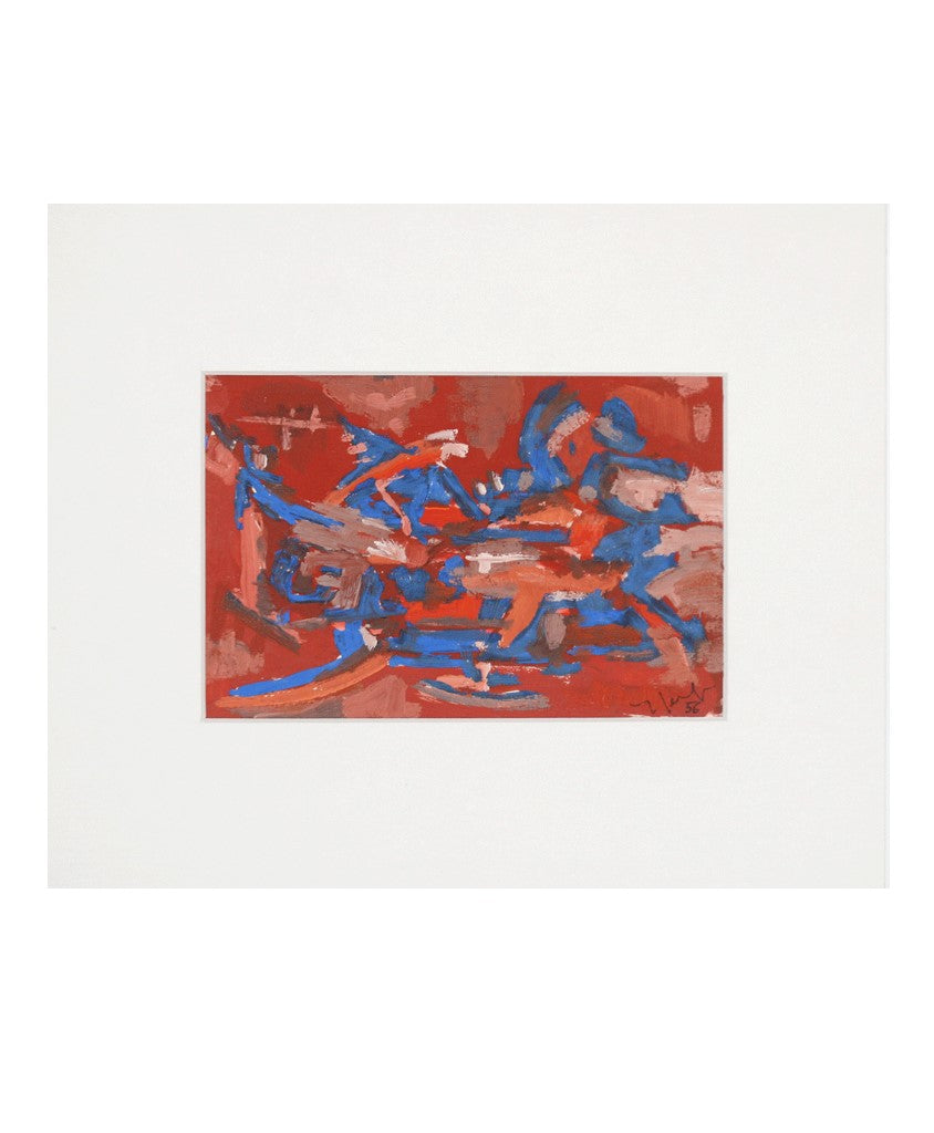 Abstracción cromática "rojo-azul" de Yves Jobert