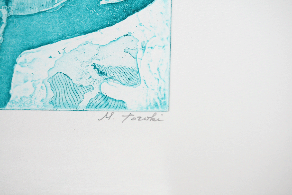 Aguas del Mediterráneo, grabado de M. Totoki