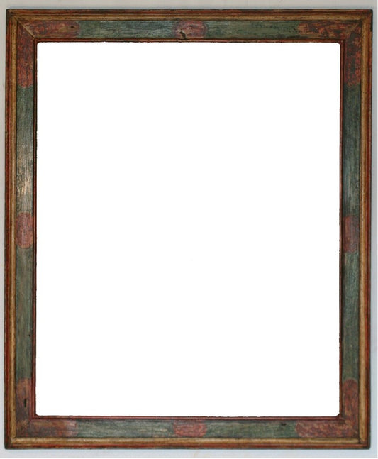 Cadre à profil cassetta polychrome 17e siècle